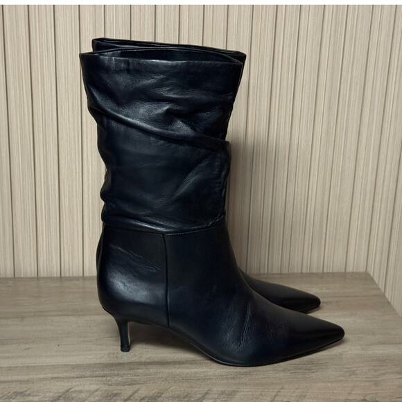 Nordstrom Pointed Toe Leather Booties Black Women’s Size 8M - Picture 9 of 9